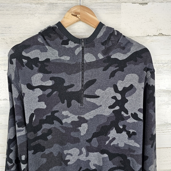 Polo Ralph Lauren Camo 1/4 Zip Hoodie Medium Mens Lightweight Long Sleeve Cotton - Picture 6 of 12